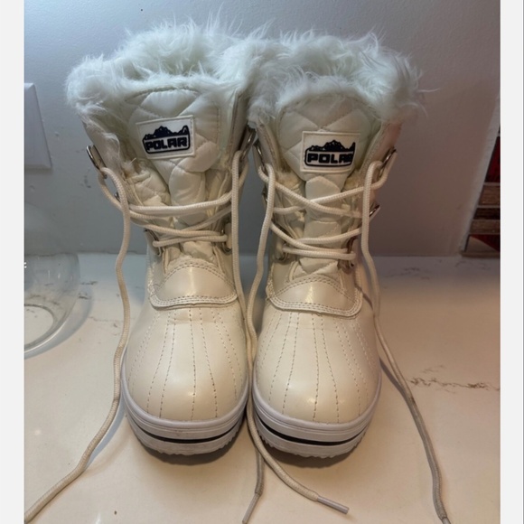 Polar Womens Snow Boot Nylon Short Fur Rain Winter Waterproof Snow Boots Sz 6 - Picture 2 of 9